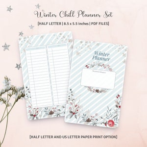 HALF LETTER SIZE - Winter Chill Planner Set of 6
