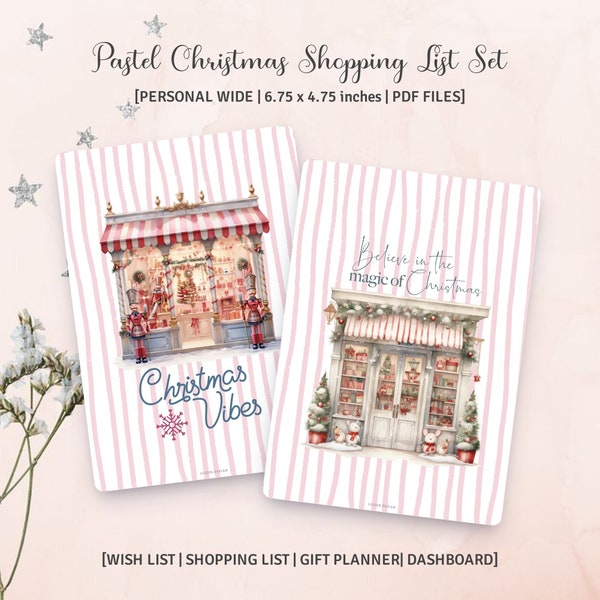 PERSONAL WIDE SIZE - Pastel Christmas Shopping List Set