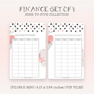 FILOFAX MINI - Nine-to-Five Collection | Savings, Expense, Bill Payment Tracker