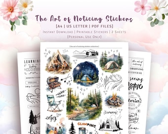 A4 and US Letter - The Art of Noticing Printable Sticker Sheets