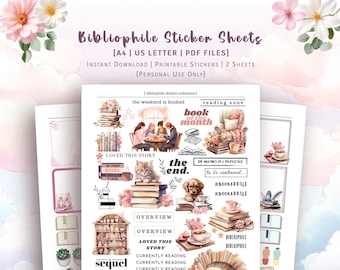 A4 and US Letter - Bibliophile Sticker Set