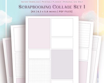 A5 SIZE - Scrapbooking Collage Template Set No. 1