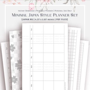 FILOFAX MINI or JAPAN M5 - Minimal Japan Style Planner Set - Landscape for the Lefties