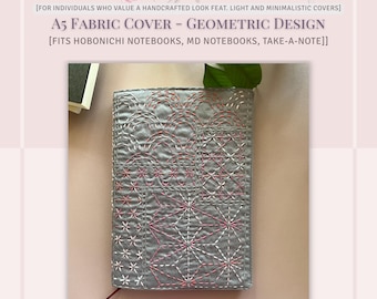 A5 Hand Stitched Geometric Notebook Cover | Hobonichi Cousin Cover | MD Notebook Cover | Take A Note Planner Cover | Imperfect Item