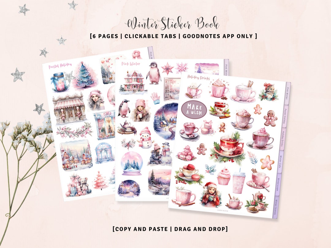 GOODNOTES Digital Sticker Book - Winter Set of 6 Pages - Etsy