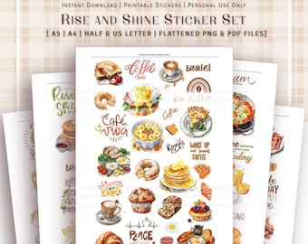 A5 and HALF LETTER - Rise and Shine Sticker Set