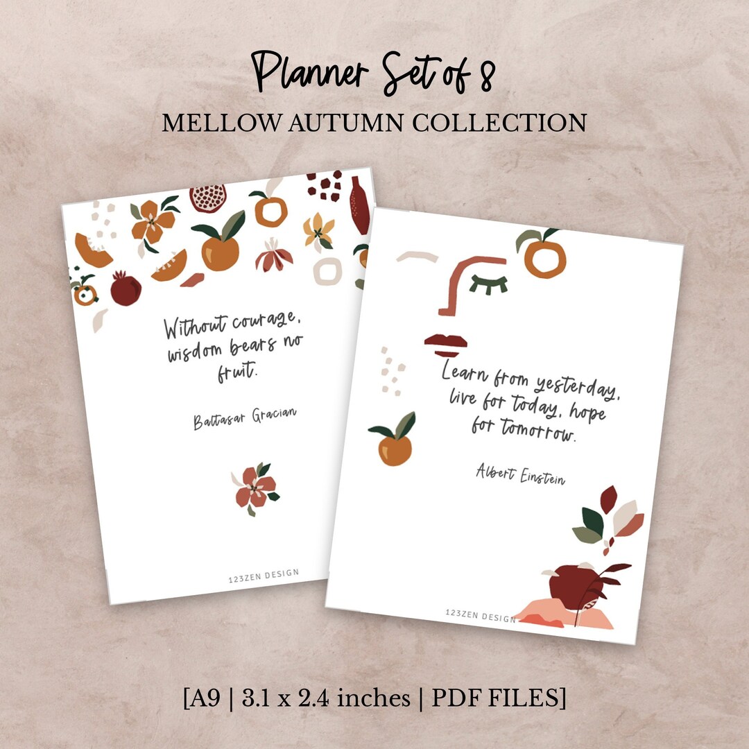 A9 SIZE - Mellow Autumn Collection | Planner Set of 8 - Etsy