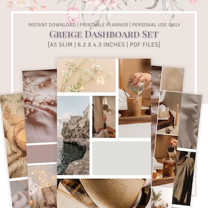 A5 SLIM SIZE - Greige Planer Dashboard Set