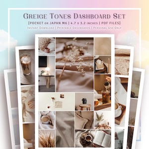 POCKET SIZE - Greige Töne Planer Dashboard Cover Set