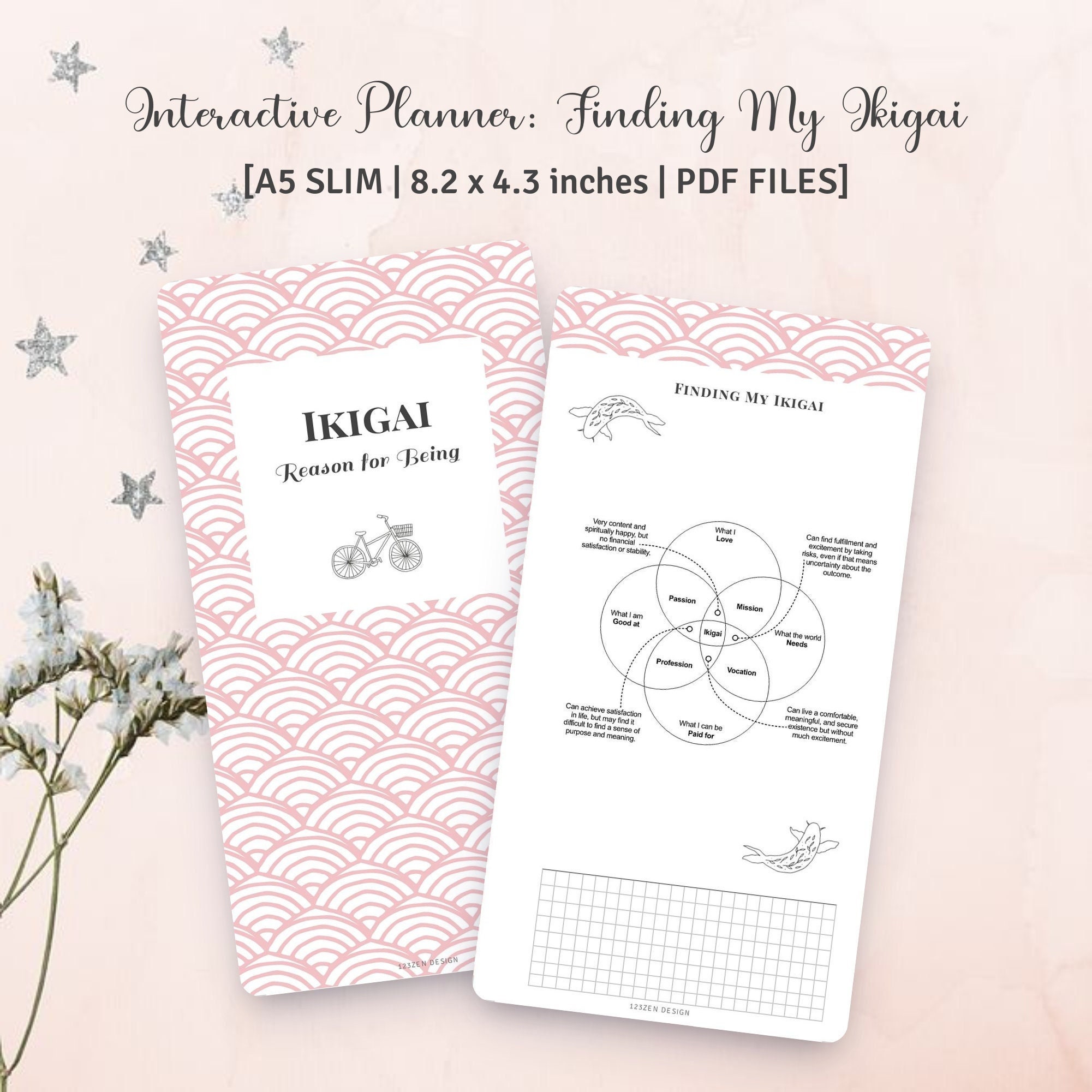 A5 SLIM SIZE - Interactive Planner: Finding My Ikigai