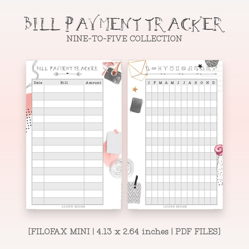Filofax navulling organizer Personal Expense Tracker