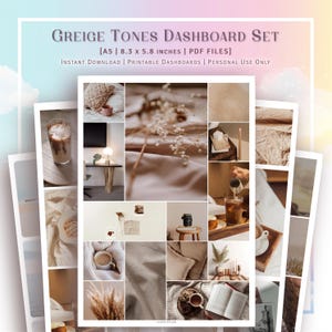 A5 SIZE - Greige Töne Planer Dashboard Cover Set