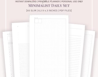 A5 SLIM SIZE - Minimalist Daily Planner Set