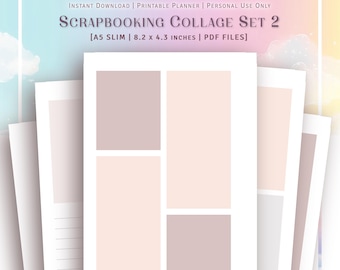 A5 SLIM SIZE - Scrapbooking Collage Template Set No. 2