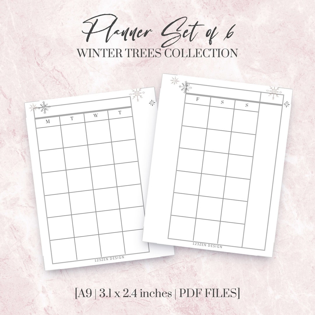 A9 SIZE - Winter Trees Collection | Planner Notes Set of 6 - Etsy