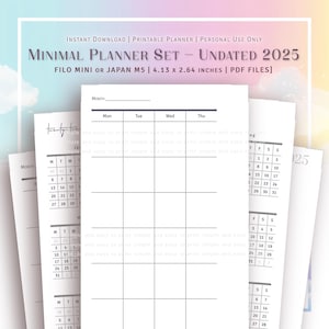 FILOFAX MINI - Minimal Planner Set - 2025 Undated