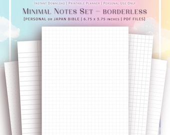 PERSONAL SIZE - Minimal Notes Set - Borderless