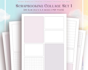 A5 SLIM SIZE - Scrapbooking Collage Template Set No. 1