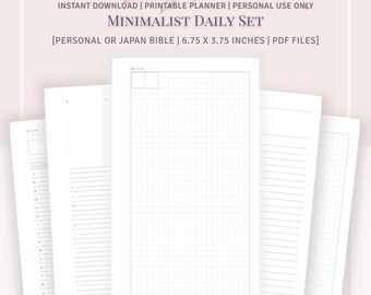 PERSONAL SIZE - Minimalist Daily Planner Set