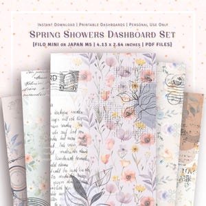 FILOFAX MINI - Spring Showers Dashboard Set - MARCH 2025 Collection