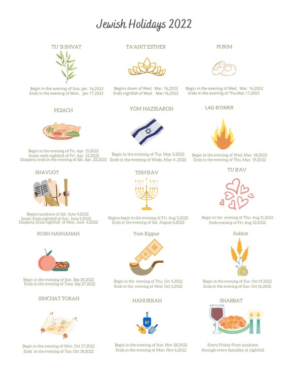 Jewish Holidays 2024 Calendar, Printable Hebrew Calendar, 45 OFF