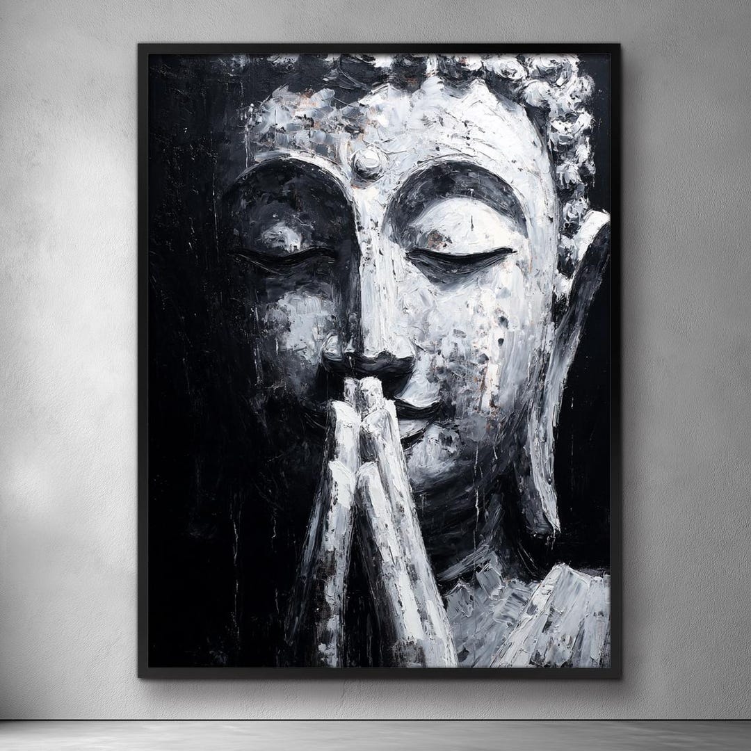 Golden Buddha Wall Art Canvas | Peaceful Zen Home Decor | Spiritual ...