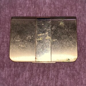 Art Deco Era Lentheric compact 14K Gold Plated Enamel