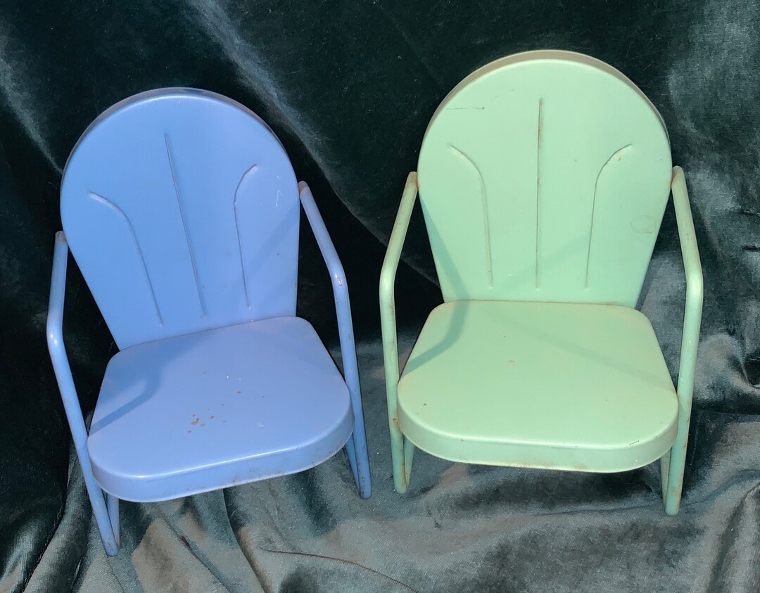 Vintage Outdoor Metal Doll Chairs 1950s Doll Furniture Amsco Etsy
