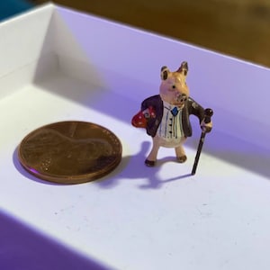 Franz Bergman miniature Beatrix Potter’s Pig Robinson cold painted bronze mini figurine.