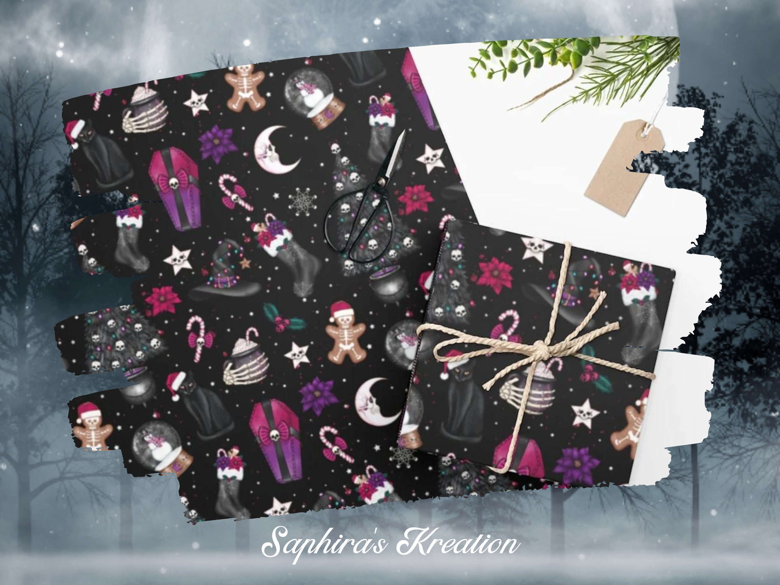 Gothic Christmas Wrapping Paper 