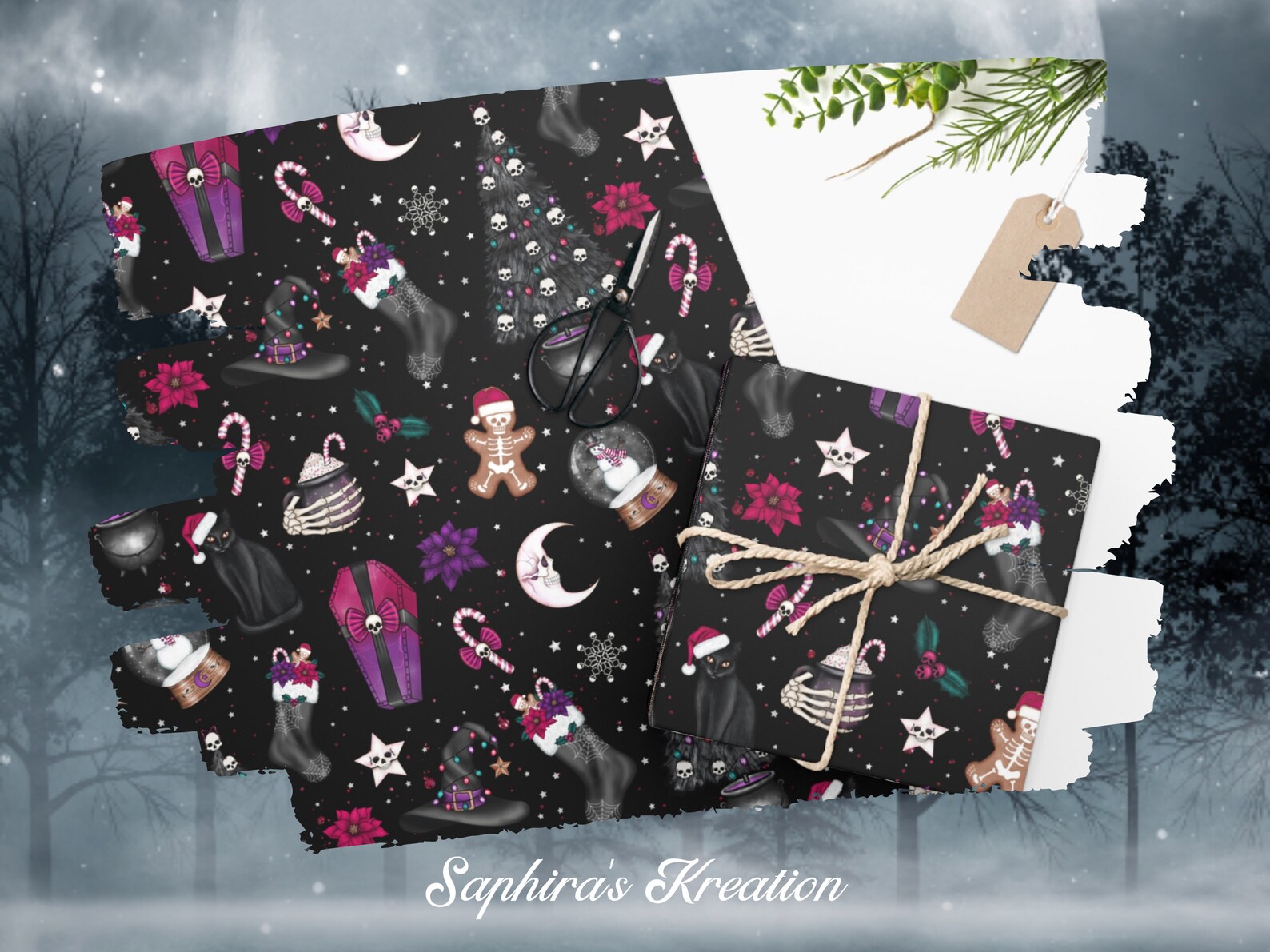 Gothic Christmas Wrapping Paper 