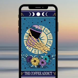 Funny Phone Background - Tarot Card Coffee Addict Given Attitude Wallpaper