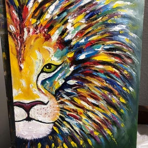Lion , Oil painting, Size 11x14 inches