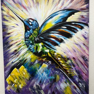 Hummingbird Acrylic painting Size 20x24