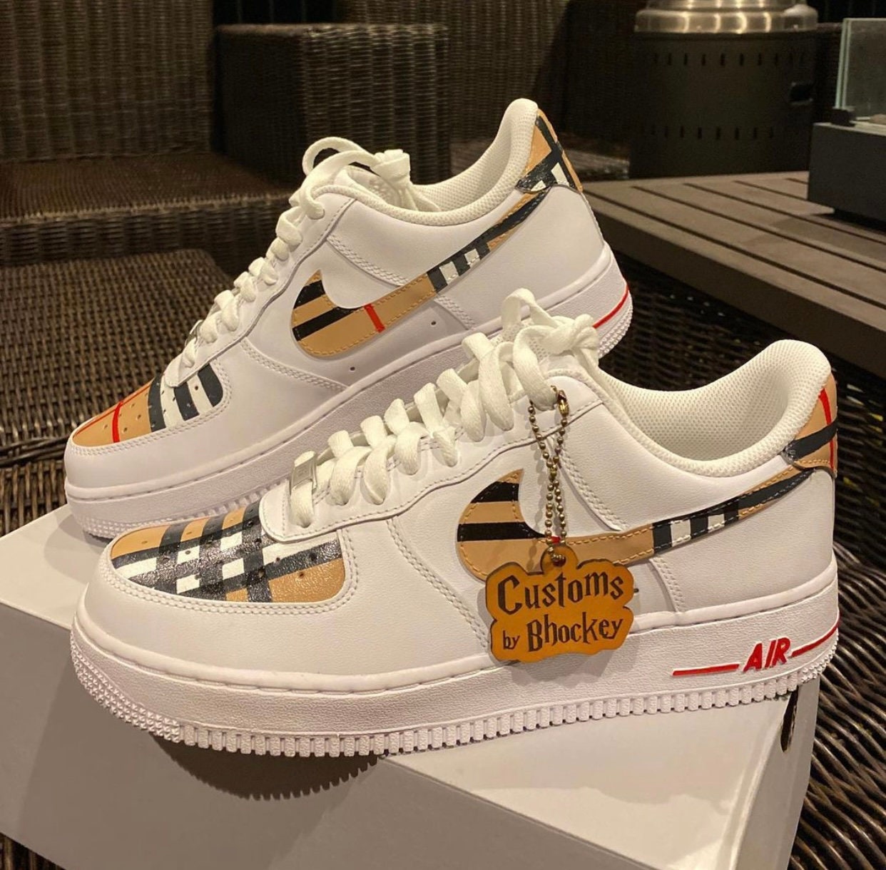 Ah love love loving these custom Louis Vuitton inspired Air Force ones!!!  And they're under $210!!!!!