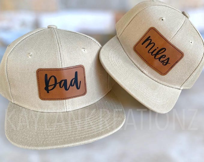 Custom Father and Son Matching Hats - Personalized Snapback Hats with Names - Dad and Me Hats - Father's Day Gift - Gift for dad to be