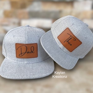Personalized Snapback Hat: Custom Name Flat Bill Cap, Dad & Son Gift