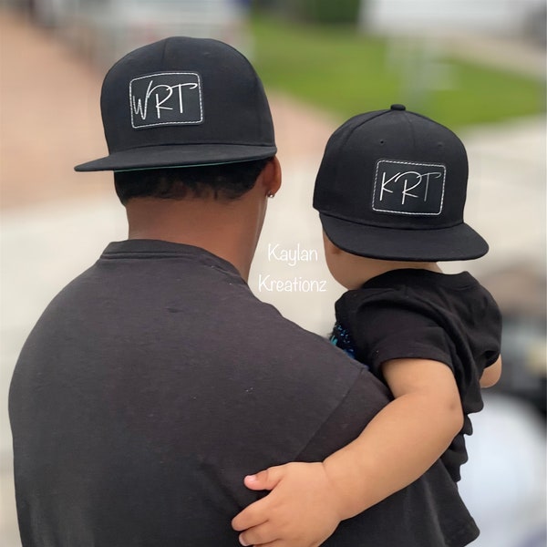 Personalized father and son hat/custom daddy and baby matching hat/gift for him/gift for men/gift for husband dad to be/fathers day gift