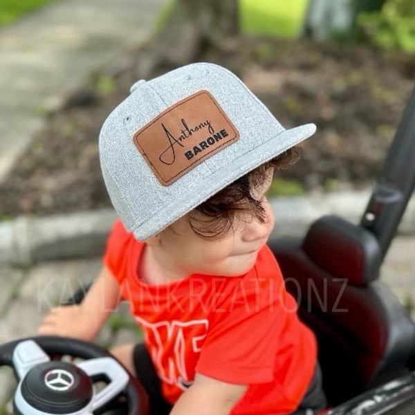 Personalized Baby Snapback Hat, Custom Name Patch, Dad and Son Matching
