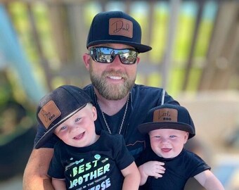 Personalized fathers day gift/gift for dad from kids/father and son matching hat/baby infant toddler dad  family snapback hat/custom dad cap