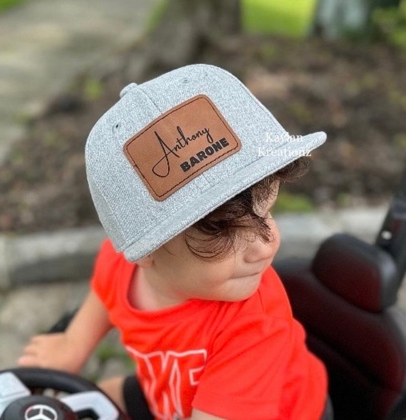 Personalized baby snapback hat/First and middle name signature hat/custom infant toddler kid youth hat/gift for baby boy/baby shower gift image 1