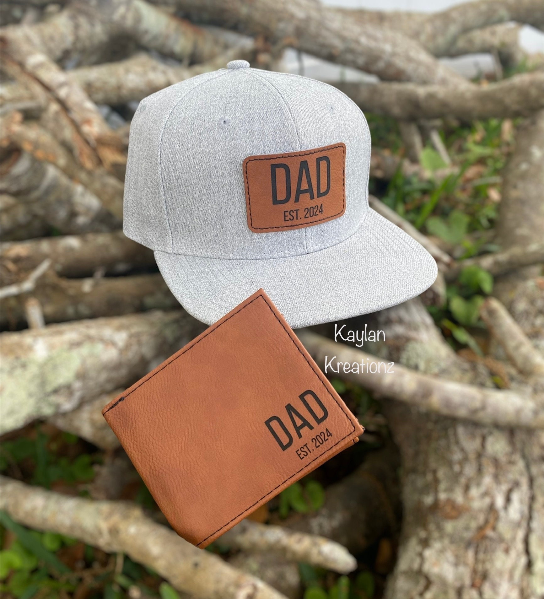 Personalized Father’s Day gift for dad husband grandpa brother/custom men  wallet and snapback hat/personalized wallet/dad cap/money holder