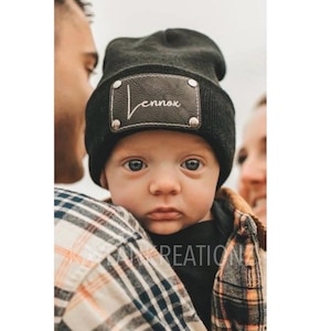 Personalized name beanie cap/baby winter snow hat/gift for baby toddler kids/baby first Christmas gift/stocking stuffer/kids xmas present