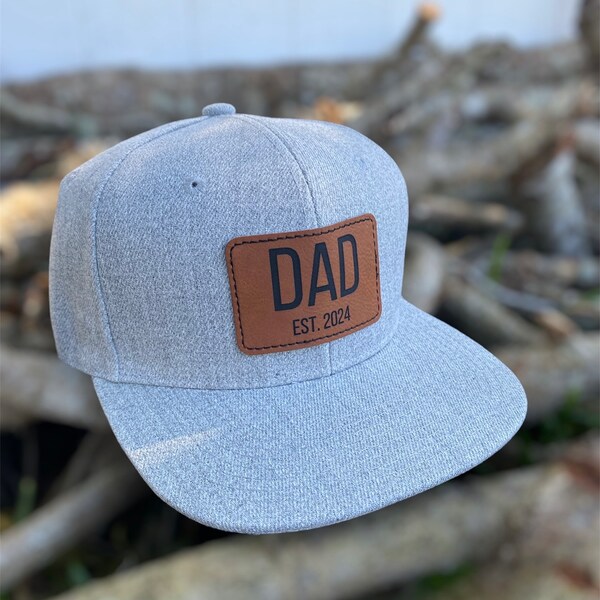 Personalized dad est 2024 hat/custom men snapback flat bill hat/new dad/dad to be/Fathers Day gift for dad husband grandpa/dad birthday gift