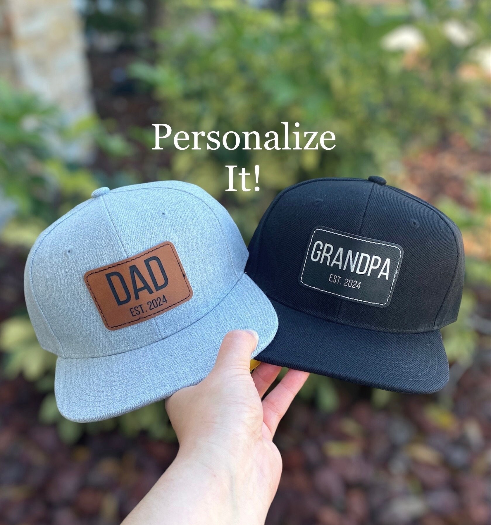 Personalized Dad Est 2024 Hat/custom Men Snapback Flat Bill Hat