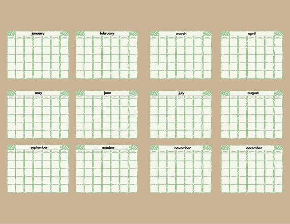 Topography Printable Calendar in 3 Colors Calendar Template Monday Start -  Etsy