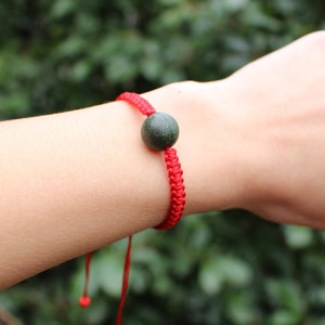 Scented Medicinal Plants Bracelet & Red Silk String, Handmade natural bead, inspired by Holistic Chinese Medicine Relaxing Against Anxiety