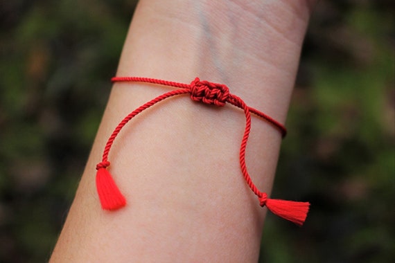 Red Silk String Bracelet Traditional Kabbalah & Buddhism 