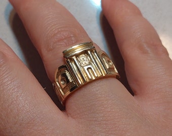 Gold Ring 14K Golden Temple