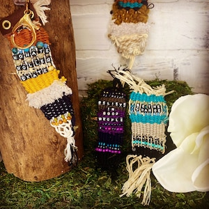 Woven statement keychains fully customizable
